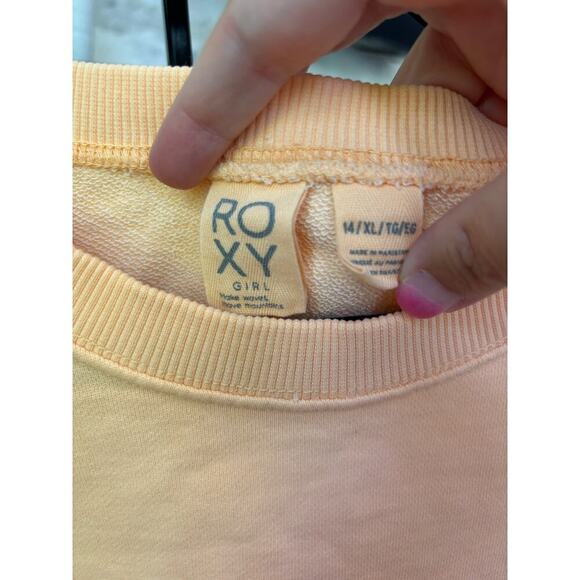 Roxy Girls Peach Parfait Lineup Crewneck Terry Sweatshirt Size XL - Picture 6 of 6